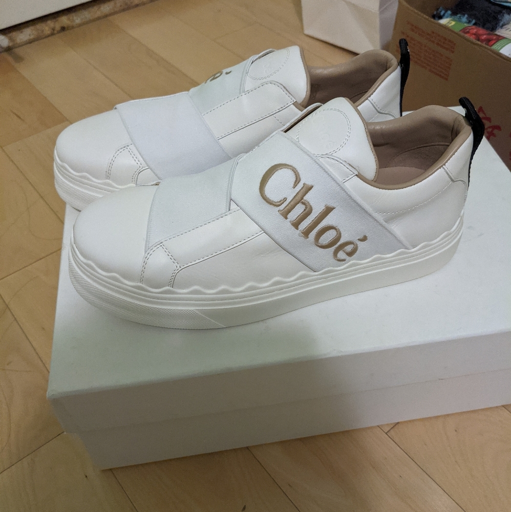 Chloe lauren logo strap sneakers